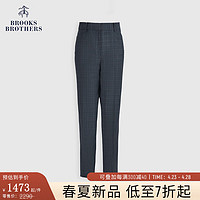 布克兄弟（BrooksBrothers）女士24春夏绵羊毛薄款微弹格纹西裤 B475-蓝色 0