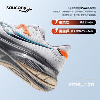 Saucony索康尼向导16跑鞋男鞋支撑夏季男女运动鞋子guide16 白桔85(男款) 42