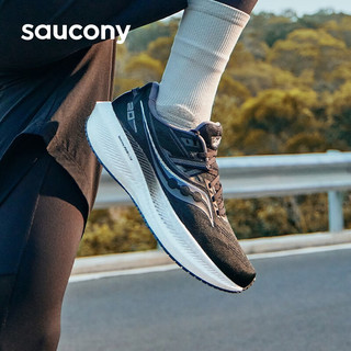 Saucony索康尼胜利20跑鞋男强缓震跑步鞋长距离夏季跑步运动鞋子Triumph 黑白10【宽楦】 40.5