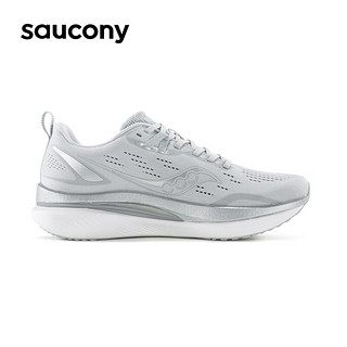 Saucony索康尼TIDE浪潮透气跑鞋男鞋入门进阶夏季减震训练运动鞋子男女 灰6【男款】 42