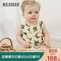 Milkbarn2024婴儿背心包屁衣宝宝莫代尔哈衣爬服婴幼儿衣服夏 每日鲜蔬 73cm(6-12m)