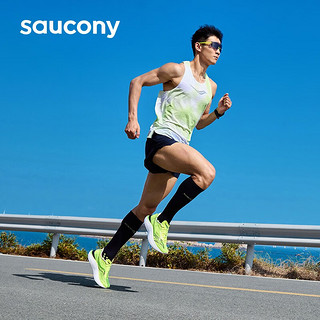 Saucony索康尼Pro啡鹏3跑鞋男全掌碳板回弹马拉松竞速比赛跑步鞋运动鞋子 绿黑75 42.5