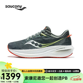 Saucony索康尼胜利21跑鞋男专业减震透气训练跑步运动鞋子Triumph胜利21 深绿138 42.5 深绿138【新】