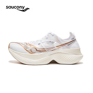 Saucony索康尼啡翼全掌碳板跑鞋男专业竞速马拉松比赛跑步鞋运动鞋子男女 白金13【女款】 37.5