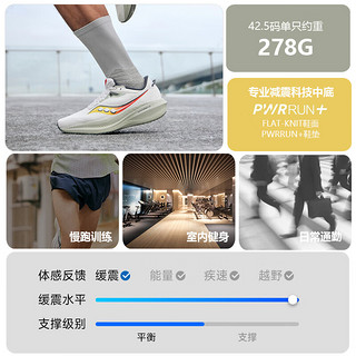 Saucony索康尼胜利21跑鞋男专业减震透气训练跑步运动鞋子Triumph胜利21 灰黄111 46