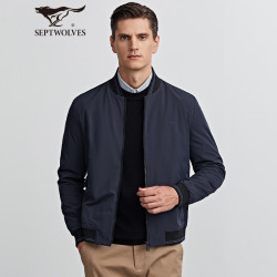 七匹狼 夹克男春季棒球领外套男士商务通勤简约单茄克衫防风衣男装