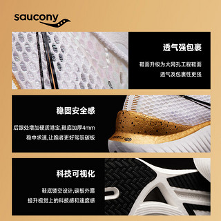 Saucony索康尼Pro啡鹏3碳板跑鞋男竞速回弹缓震马拉松专业比赛运动鞋男 冲金时刻 44.5