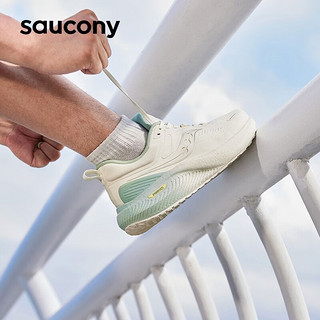 Saucony索康尼澎湃男跑鞋减震训练入门夏季男女同款运动鞋子Surge 米绿7（男女同款2代） 38.5