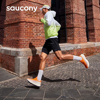 Saucony索康尼威途跑步鞋男24年夏季缓震稳定软底训练黑武士运动鞋子 曙光橙2 44.5