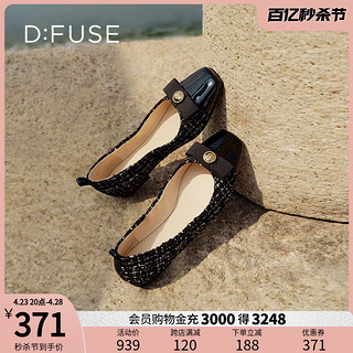 D:FUSE Dfuse迪芙斯秋季新款小香风蝴蝶结平底芭蕾鞋单鞋DF33111220