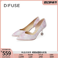 D:FUSE Dfuse迪芙斯2024春季新款高级渐变扎染闪耀球钻跟单鞋DF41114066