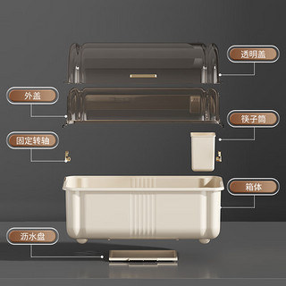 锦绣百年碗筷收纳盒碗柜沥水碗架厨房用具餐具收纳盒碗碟架厨房置物架小号 【沥水碗架】小号