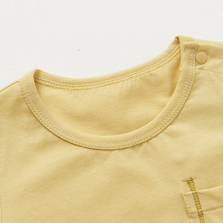 童泰（TONGTAI）婴儿短袖套装夏季莫代尔棉男女宝宝衣服儿童休闲外出上衣短裤 黄色 110cm