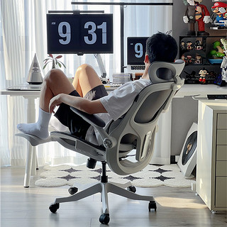 HBADA 黑白调 E2 人体工学电脑椅 黑色 固定扶手