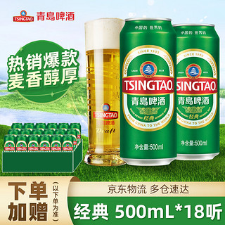 经典啤酒百年传承口感醇厚 500mL 18罐