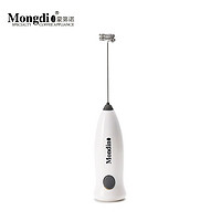 Mongdio 电动奶泡机牛奶咖啡打泡器奶泡打发器手持奶泡器电动打奶器 打奶器白色【无电池】