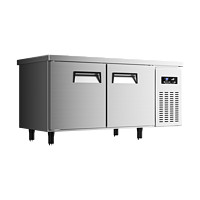 东贝(Donper)冷藏保鲜工作台商用卧式冰柜冰箱平冷水吧台后厨奶茶店操作台1.5*0.6米冷藏工程款