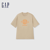 Gap 盖璞 男女夏季圆领纯棉短袖T恤 884791 卡其色 XL