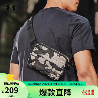 安德玛 UNDERARMOUR）春夏Loudon男女情侣印花训练运动系腰斜挎包1380922 黑色001 均码