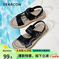 YEARCON 意尔康 男鞋 凉鞋男2024夏季新款轻便透气户外休闲凉拖鞋沙滩鞋男士凉鞋 黑色 41