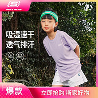 SKECHERS 斯凯奇 女中大童短袖t恤衫