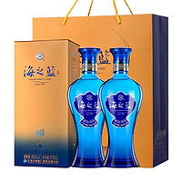 百亿补贴：YANGHE 洋河 蓝色经典海之蓝42度375ml*2瓶正品特价浓香型白酒宴请送礼酒