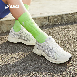 亚瑟士ASICS女鞋舒适透气跑步鞋缓震回弹跑鞋运动鞋 GEL-CONTEND 4 白色/灰色 37