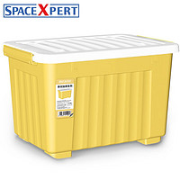 SPACEXPERT 空间专家 衣物收纳箱塑料整理箱36L黄色 1个装 带轮