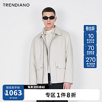 TRENDIANO 精致通勤拉链翻领简约百搭外套男 浅杏880 M