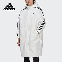 adidas 阿迪达斯 官方正品女子连帽长款户外运动隔层棉服 GF0026