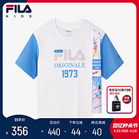 FILA 斐乐 童装儿童运动上衣2024夏季新款中大童女童短袖透气T恤潮