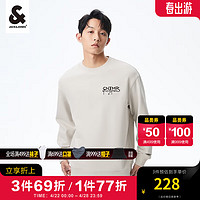 杰克琼斯 杰克·琼斯（JACK&JONES）2024春季潮男字母印花舒适纯棉宽松长袖圆领卫衣男224133045 C43缎白色 175/96A/M