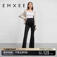 EMXEE 嫚熙 孕妇裤夏季休闲喇叭裤外穿高弹鲨鱼裤孕期托腹瑜伽裤孕妇装