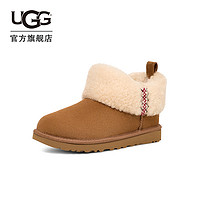 UGG 女士休闲舒适圆头平底时尚穗带短靴雪地靴1151750