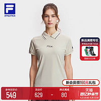 FILA 斐乐 女子针织短袖POLO衫2024夏季新款网球运动透气防晒上衣