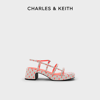 CHARLES & KEITH CHARLES&KEITH新款CK1-60920348方头细绊带高跟凉鞋女