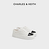 CHARLES & KEITH CHARLES&KEITH24夏新款CK1-70900511拼色厚底休闲系带运动板鞋女