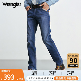 Wrangler 威格 ICONs系列2020秋冬修身中腰直筒牛仔裤W21371E60M78（29/32、中蓝色洗水）