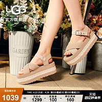 UGG 夏季新款女士休闲舒适厚底可调式脚踝搭扣束带时尚凉鞋1152711