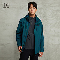 KOLON SPORT 可隆冲锋衣男户外戈尔防水三合一夹克软壳外套 靛蓝IN 180/XL