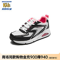 SKECHERS 斯凯奇 糖果鞋儿童春秋气垫休闲鞋UNO系列女童缓震运动鞋310555L 白色/黑色/WBK 38码