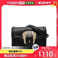 VERSACE 范思哲 欧洲直邮Versace Jeans Couture巴洛克扣环黑色单肩包23x10x14cm