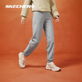 SKECHERS 斯凯奇 outlets 春季简约运动裤女子黑色宽松长裤男子薄款卫裤