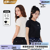 BOY LONDON BOYLONDON春夏24新品女士短袖经典logo简约修身百搭潮牌T恤W01001