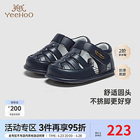 YeeHoO 英氏 婴童鞋子男童女童步前鞋防滑凉鞋2024 深蓝 125mm 脚长125-130