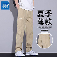 JEANSWEST 真维斯 夏季冰丝男士工装裤潮牌百搭2024新款青年宽松直筒休闲裤男