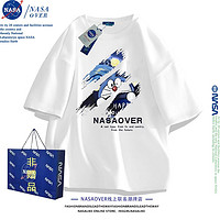 NASAOVER NASA联名~叮当猫潮牌重磅纯棉短袖t恤男女款情侣夏季宽松潮牌上衣