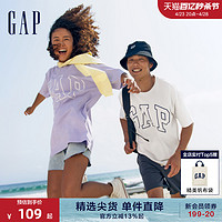 Gap 盖璞 男女装2024夏季新款纯棉字母logo圆领短袖T恤基础款上衣544464