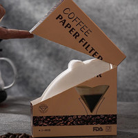 逸居客（YIJUKE）【50张】V01咖啡滤纸V60手冲咖啡滤纸V型漏斗滤杯滤纸锥形 1-2人份滤纸（V01/白色） 50张