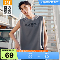 361° 361运动背心男2024夏季新款宽松休闲运动上衣男士无袖透气短袖